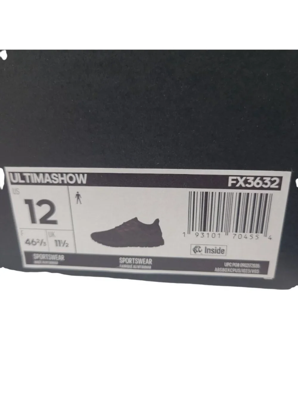 NEW Adidas Ultimashow Men's Running Shoes Size 12 Black Mesh FX3632